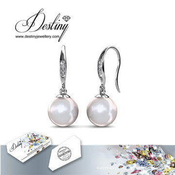 Destiny Jewellery Crystal From Swarovski Pearl Hook Earrings